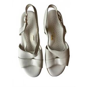 SAS White Tripad Comfort Open Toe Perforated Insole Adjustable Strap Sandals 6.5